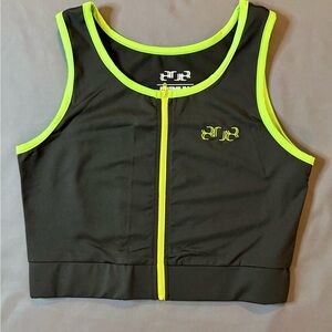 Black and Neon Green Women's Tank Top